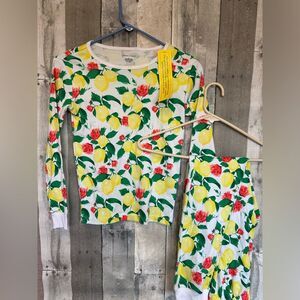 JANIE & JACK NWT 100% Cotton Lemon Pajama Set sz 12